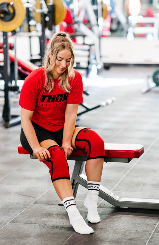 7mm Knee Sleeves | Rood | Thor Athletics-0